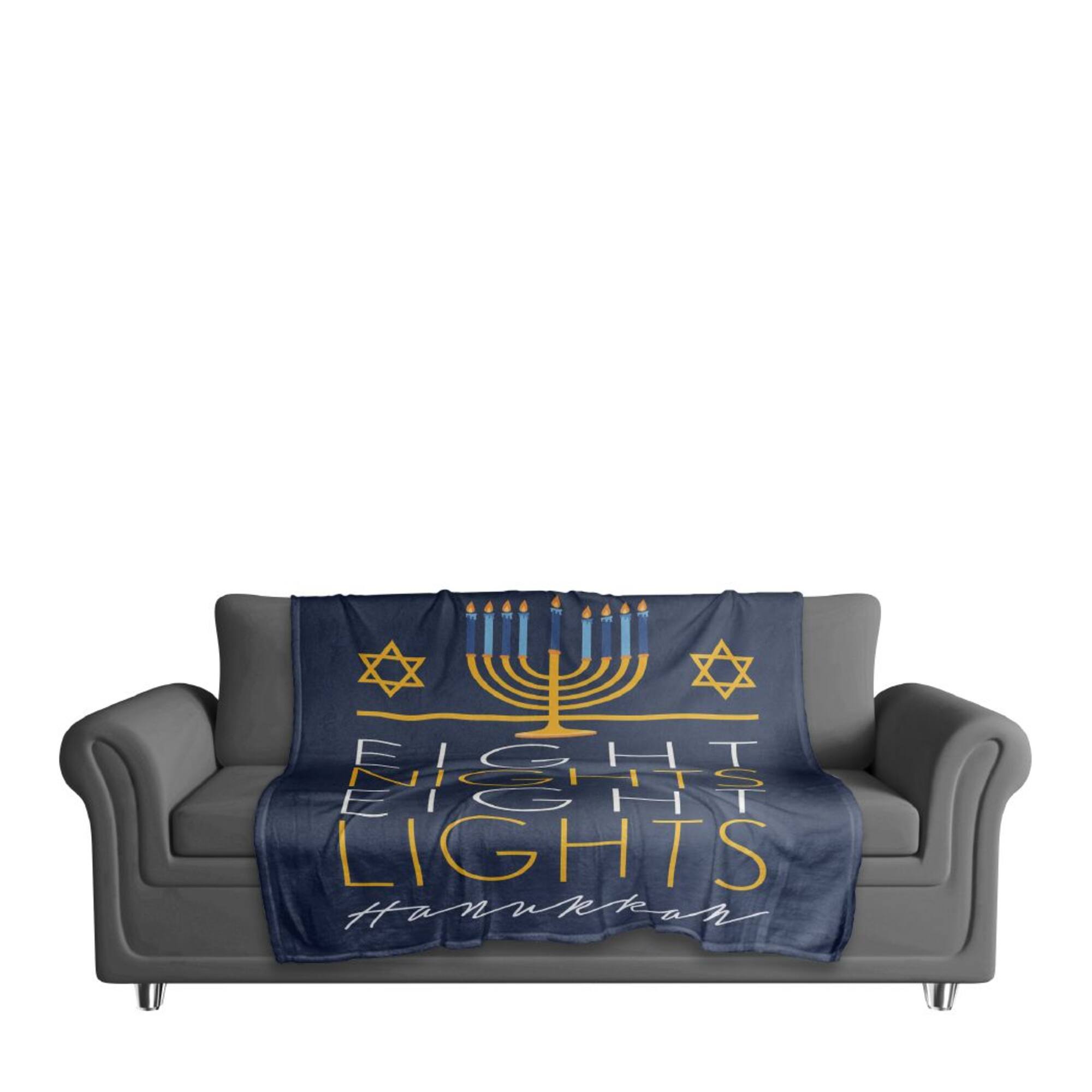 Eight Nights Eight Lights 50x60 Coral Fleece Blanket